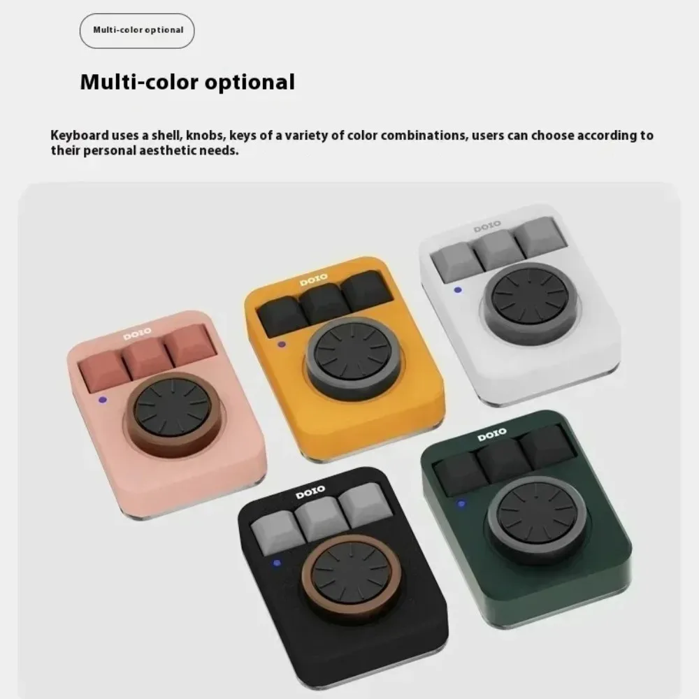 DOIO KB03-01 Mechanical Keypad RGB Hot Swap Aluminum Alloy Double Knob Wired Mini Custom Gaming Designer Macro Pad Accessories
