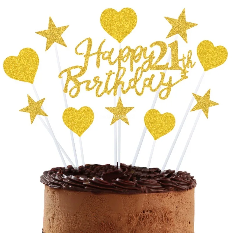 1 مجموعة كعكة عيد ميلاد سعيد القبعات العالية DIY بها بنفسك كعكة ديكور ستار القلب كب كيك العلم لحفلة عيد ميلاد الحلوى ديكور لوازم الخبز 모형eke