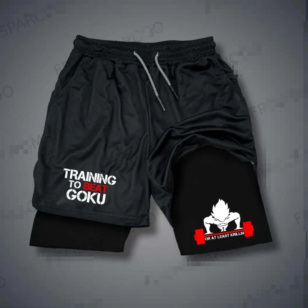 

Bandai 2026 New Dragon Ball Goku Vegeta Fitness Collection Printed Men's Sports Shorts Drawstring Fitness Wear Sandwich Pants