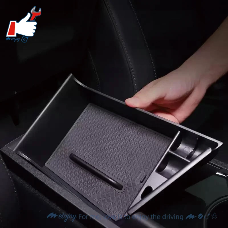 

METOJOY For Hyundai Elantra 7th 2021-2023 Armrest Storage Box Custom Fit Organize Tray Case ABS Armrest Storage Container