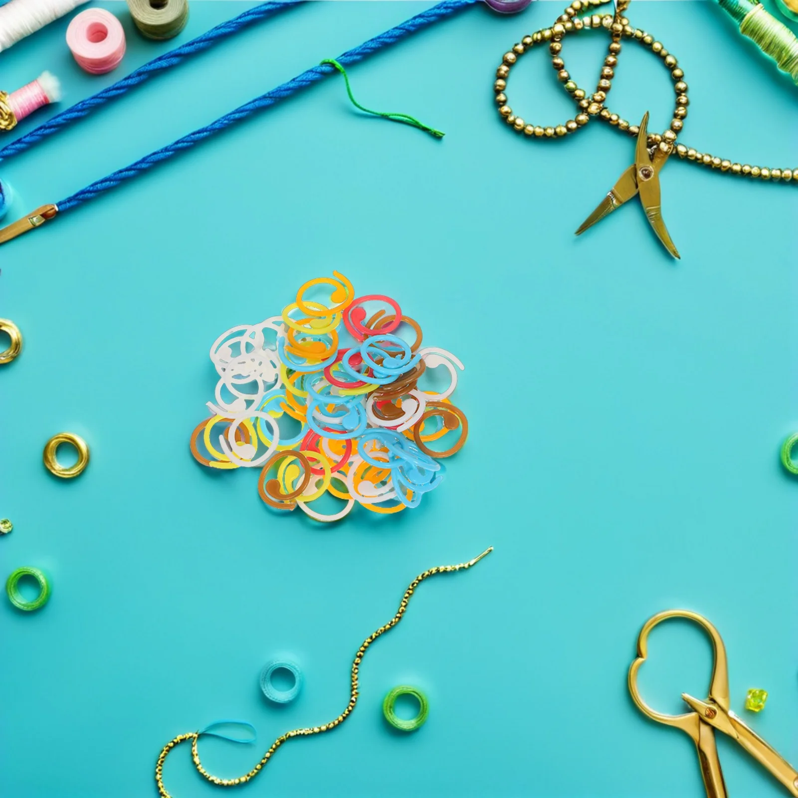 

60Pcs Crochet Stitch Markers Ring Clips Vibrant Durable Knitting Supplies for Beginners and Advanced Crafters Crochet Rings