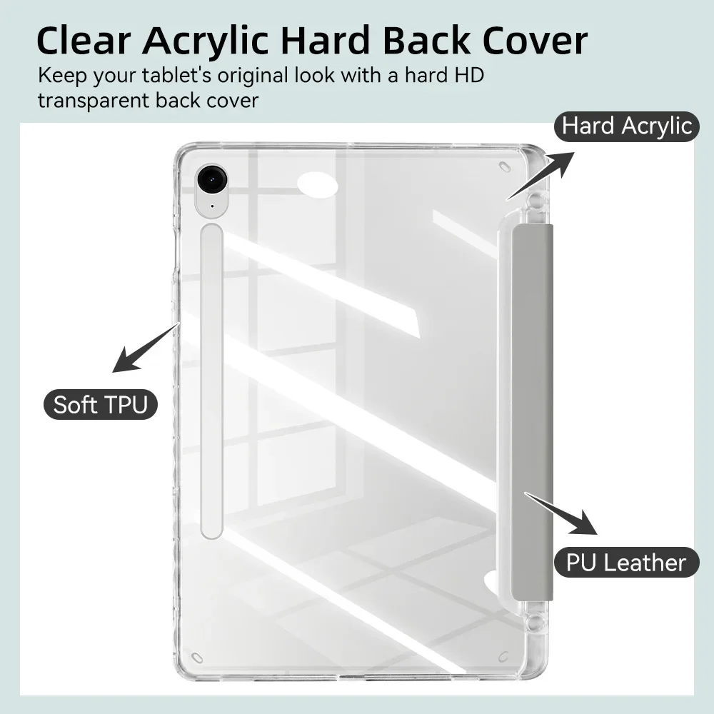 

Y-fold Stand Tablet Case For Samsung Tab S11 S10 S9 S8 Plus S7 FE A11 A9 A8 S6 Lite Cover Hard HD Clear Shockproof Cases 11 12.4