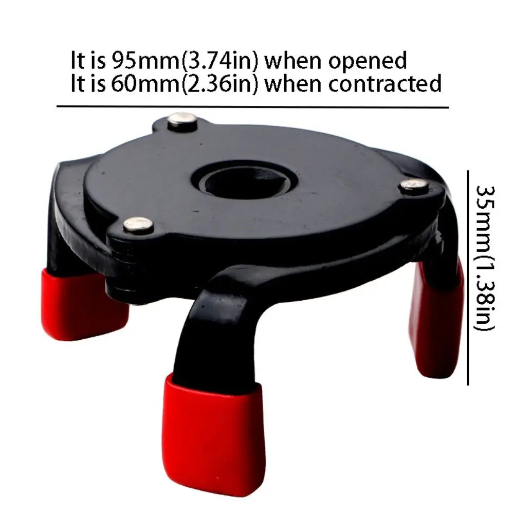 Ferramenta de remoção de filtro de óleo de aço de alta resistência, alcance de 60-100mm, mandíbula ajustável, ferramenta de 3 mandíbulas, design universal, interface especial