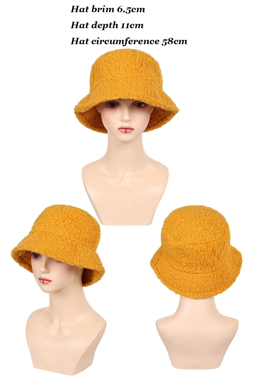Zoey Kpop Demon Hunter Cosplay Yellow Lamb Fleece Fisherman Hat Cap for Women Girls Movie Costume Accessories Halloween Carnival - Image 6