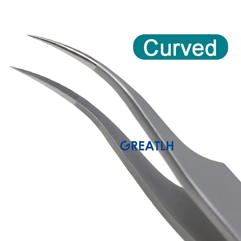 Hair Implant Tweezers Hair Transplant Implanter Forceps Straight Curved Angle Type Stainless Steel