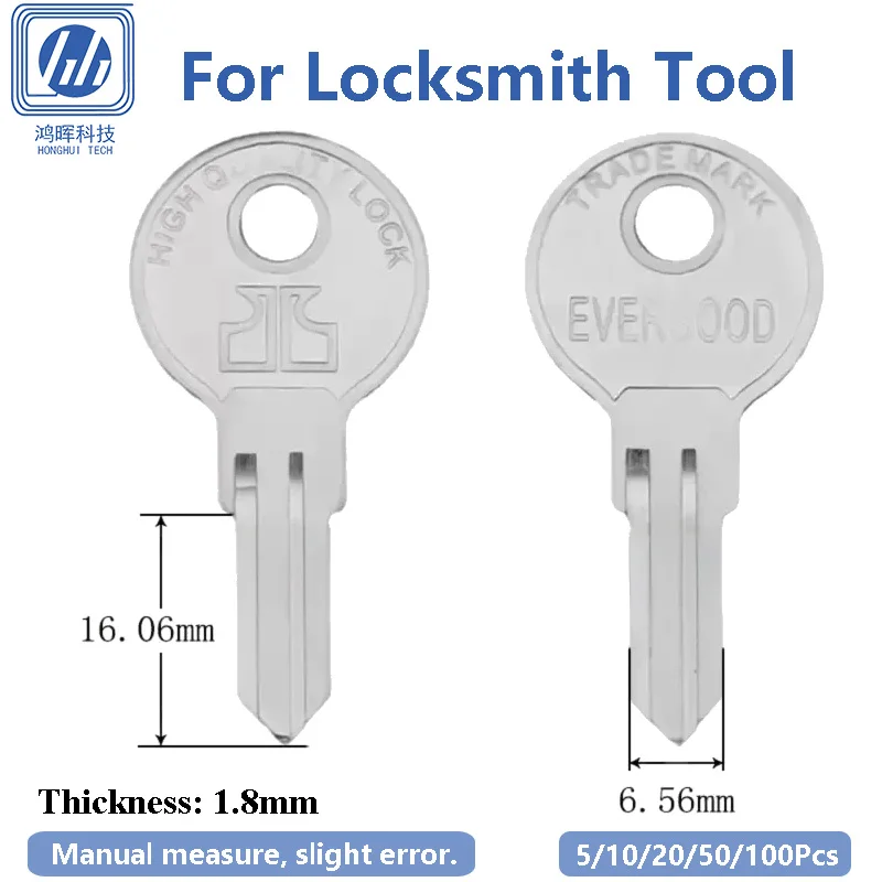 5-100Pcs/Lot Anti-Oxidation Uncut Copper Blank Keys Locksmith Consumables Household Home Entryway Lock Gadgets 16.06x6.56x1.8mm