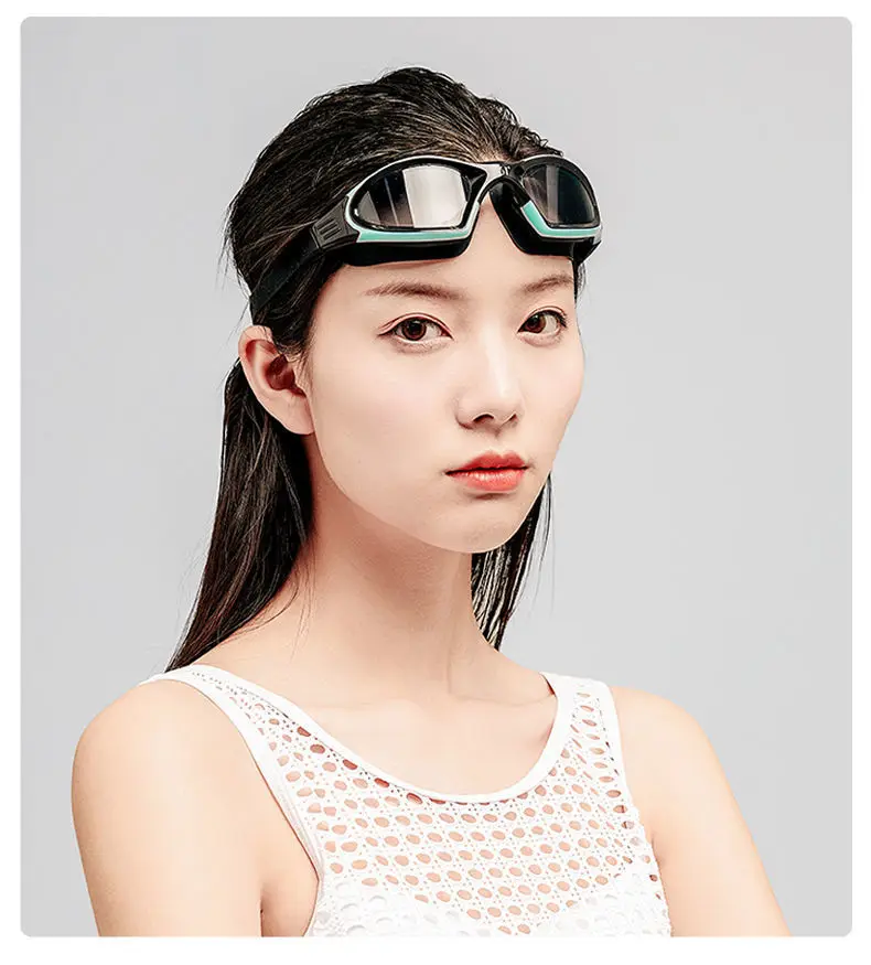 Professionelle Schwimmbrille, HD, wasserdicht, beschlagfrei, Silikon-Schwimmkappe, Wassersport-Ausrüstung für Männer und Frauen – Detail 16