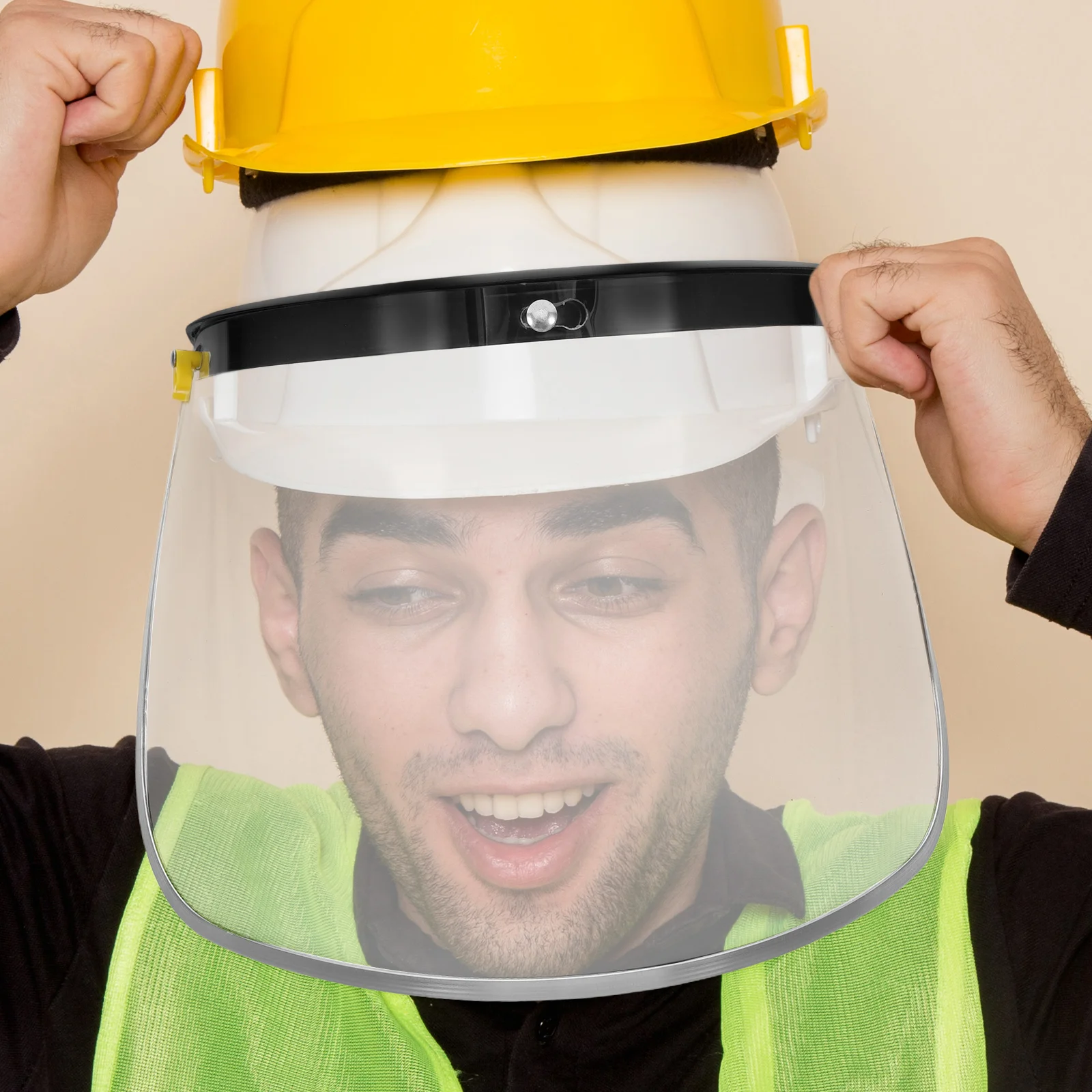 

Safety Visor Transparent Shield High Temp Resistance Dust Protection Lens Full Face Mask Heat Insulation PC