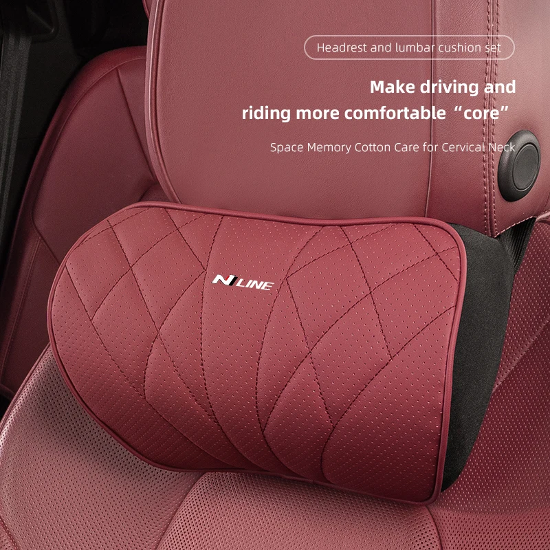 Universal Car Headrest Neck Pillow Lumbar Memory Foam Cervical Lumbar Support For Hyundai IX30 Accent Tucson Elantra 2024 Sonata