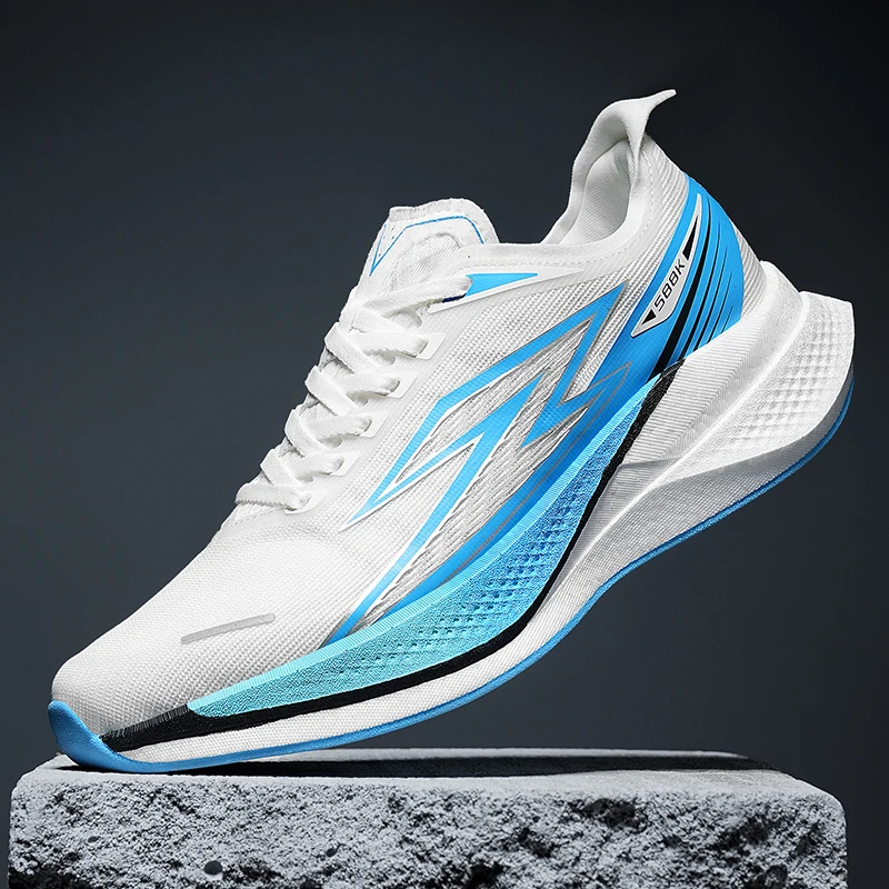 Men Marathon Running Shoes Carbon Board Speciality Sports Breathable Lightweight Woman Comfortable Air Cushion Athletic Sneakers