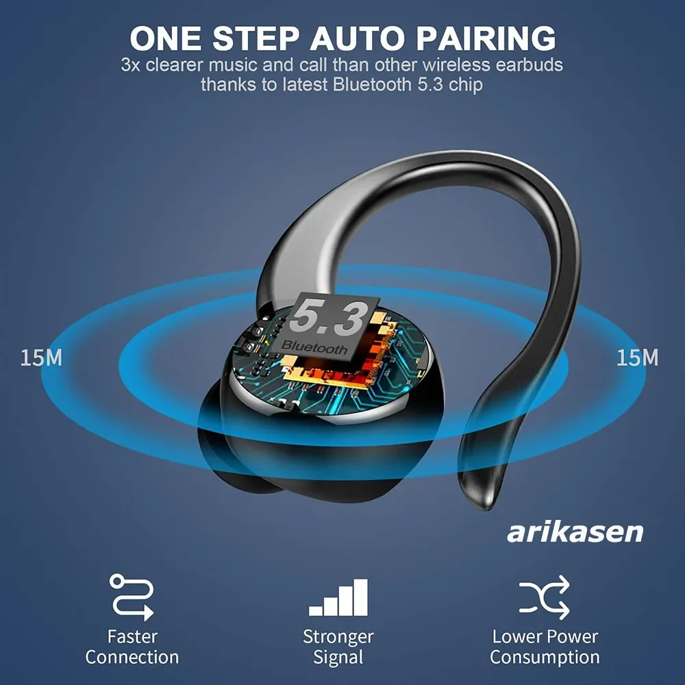 Rocoren Echo R02 Cuffie Bluetooth 5.4 con ANC Nero
