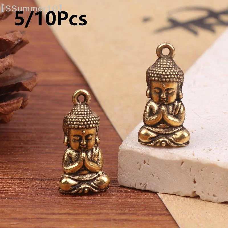 【SSummer10】5/10Pcs Miniature Shakyamuni Figurine Pendant - Retro Small Craft Desktop Decoration DIY Keychain Charm Accessory【SS】