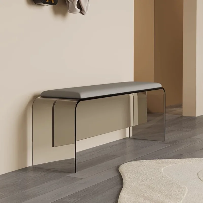 

Acrylic shoe changing stool modern simple home design living room light luxury dining chair home door bench