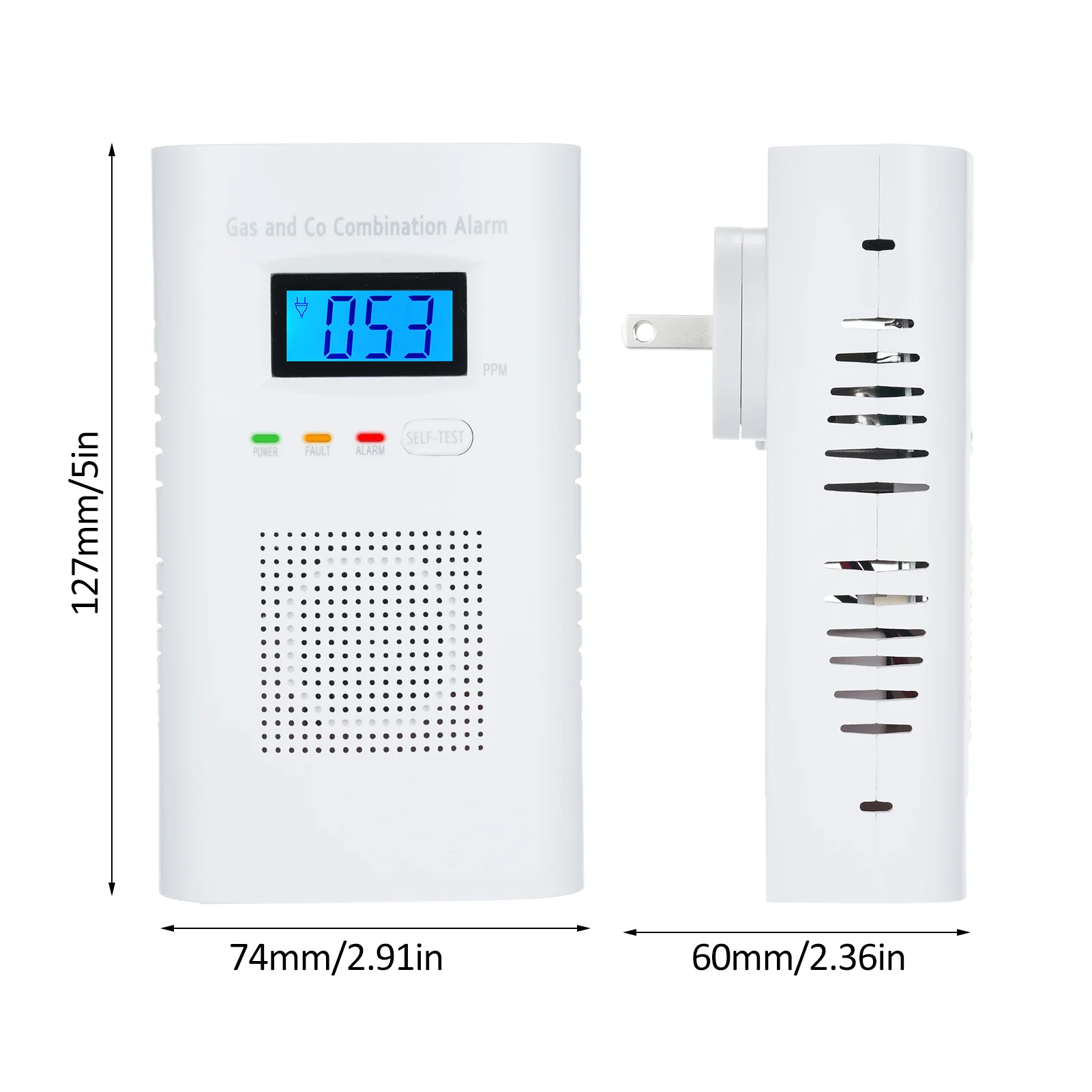 2in1 Gas Detector Carbon Monoxide Natural Gas Detector Combination Co Monoxide Propane LPG Gas Detector for Kitchen Home