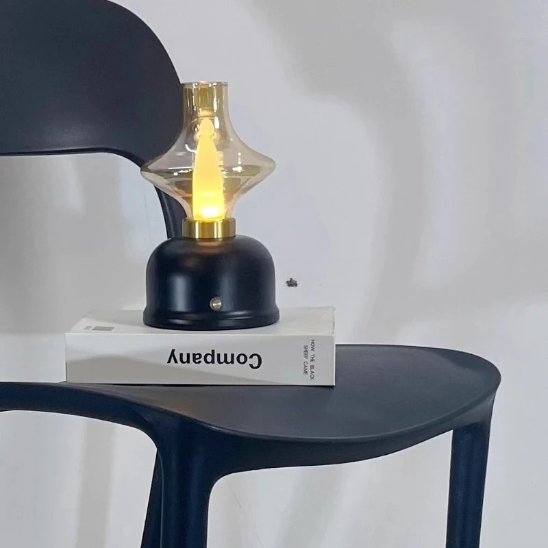 A  Candlestick Charging Desktop Luminous Object Bedroom Cream Antique Restaurant Bar Outdoor Premium