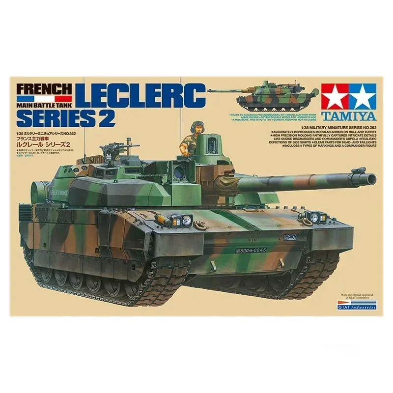 

1/35 TAMIYA Model 35362 French Leclerc 2 Main Battle Tank assembly Scale diy toys Model Kit
