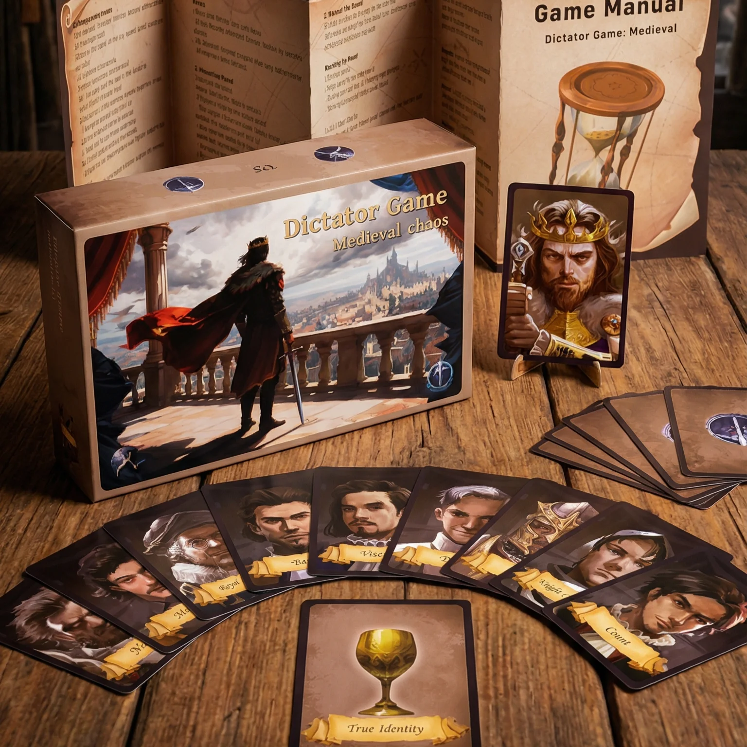 

Medieval Chaos Hidden Role Social Deduction Card Game, 5-10 Players, 15-20 Min Party, Bluff & Strategy, Team, 145 Cards, 14+