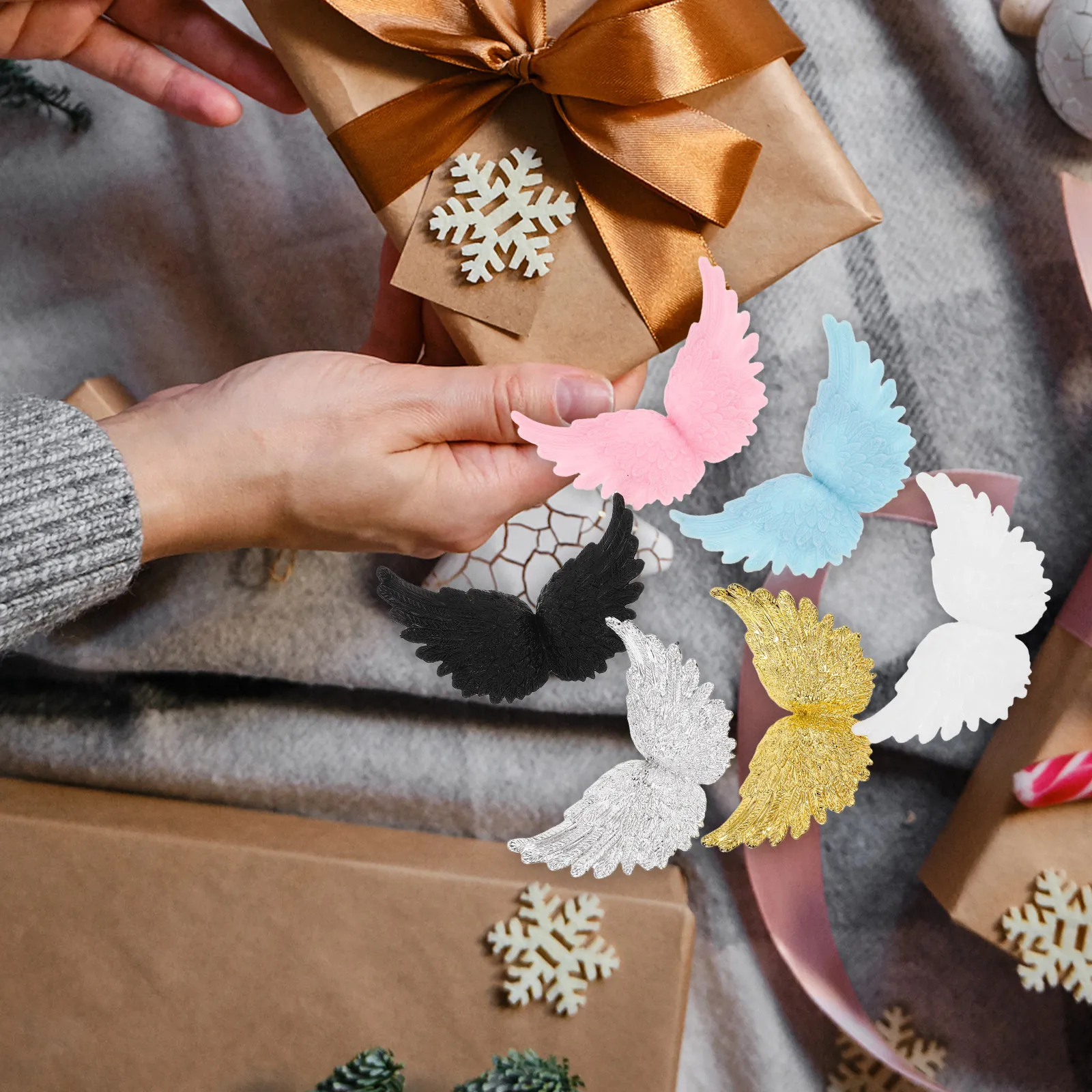 6 Pcs Angel Wing Decorations Carnival Accessories Blank Ornaments Wings for Christmas Diy