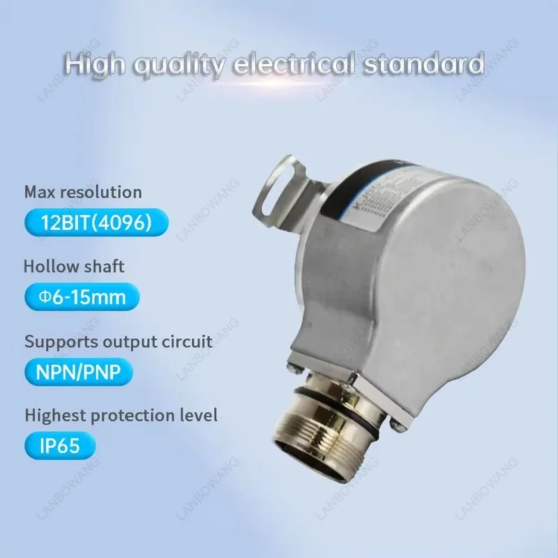 12 Bit Single Turn Absolute Encoder Servo Motor Rotary KJ50 SSI Gray Code IP65 Spring Plate Installation 1M Cable Industrial