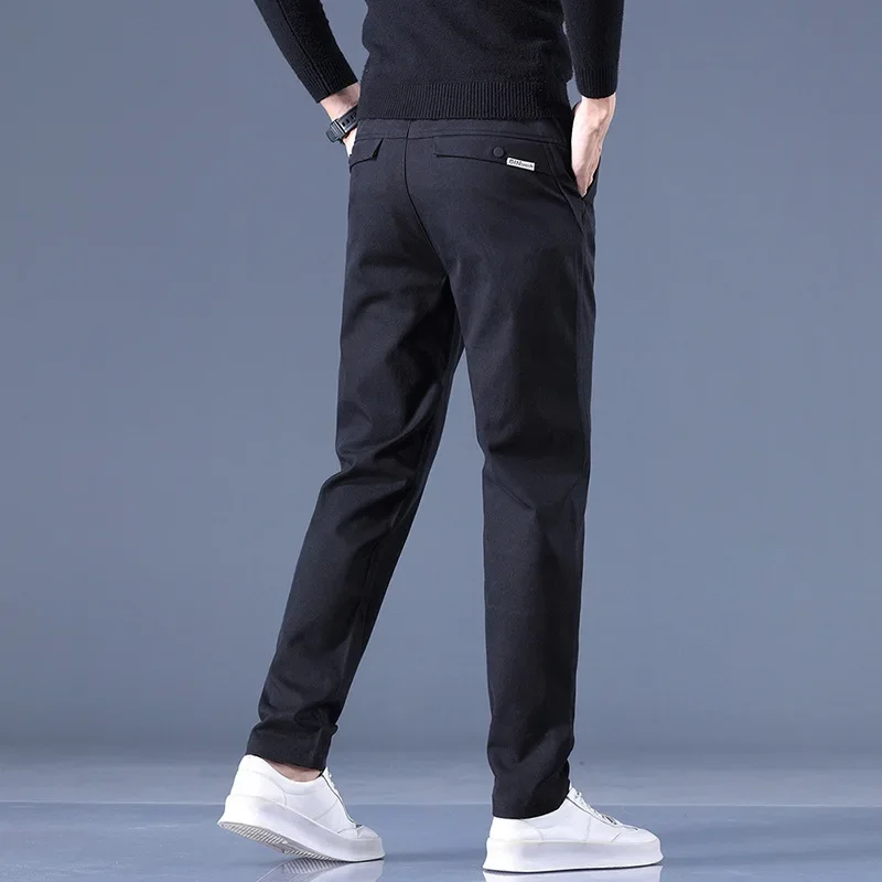 

Summer New Men's Clothing Cross Border Mens Pants Korean Fashion Edition Elastic Slim Fit Straight Leg Casual Pants for Men