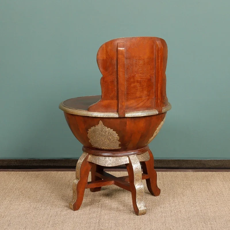 Clearance India copper clad wood chair only 15