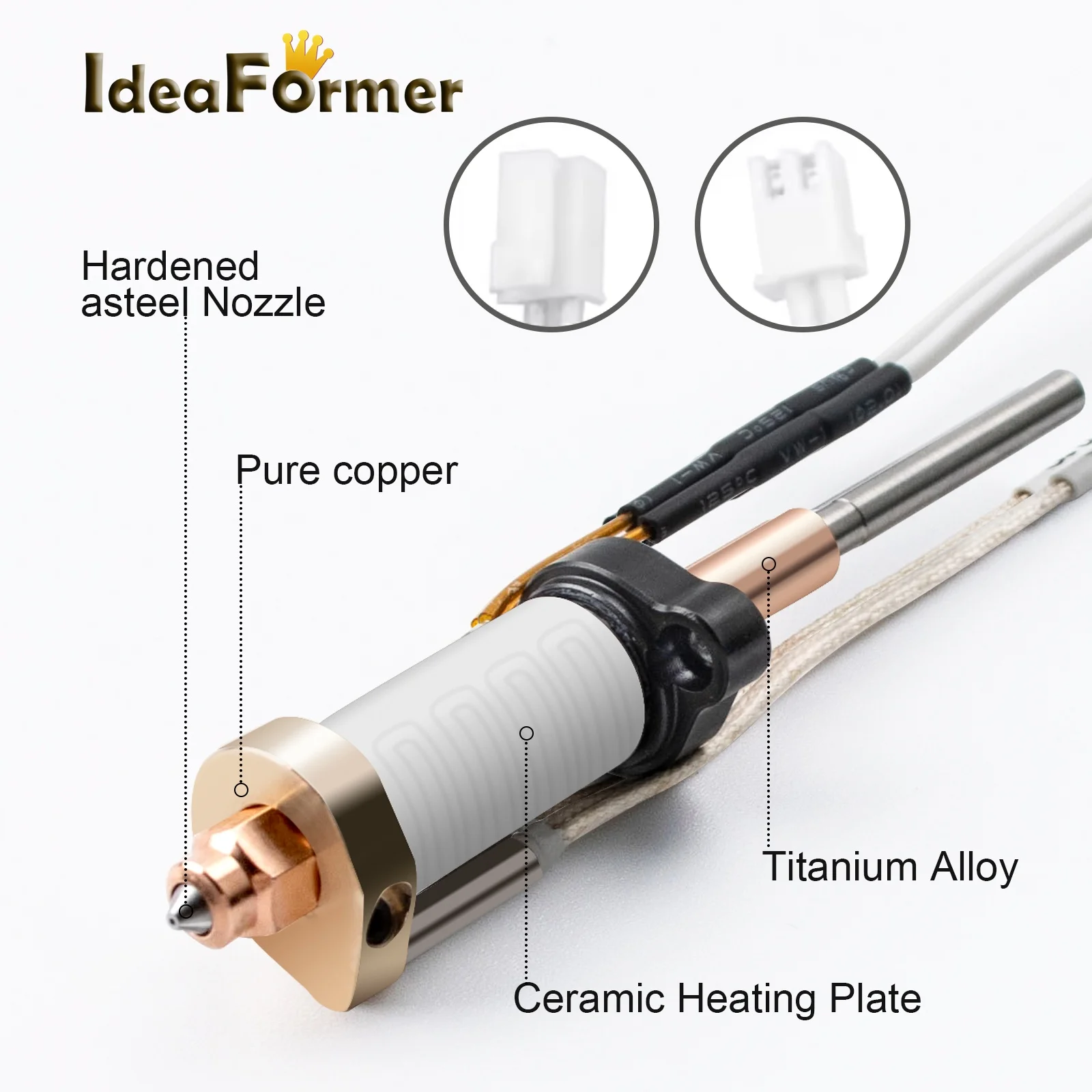 

For Creality Hi Combo Hotend Kit Ceramic Heating Block High Temperature Print Quick-Swap All Metal Hardened Steel Nozzle