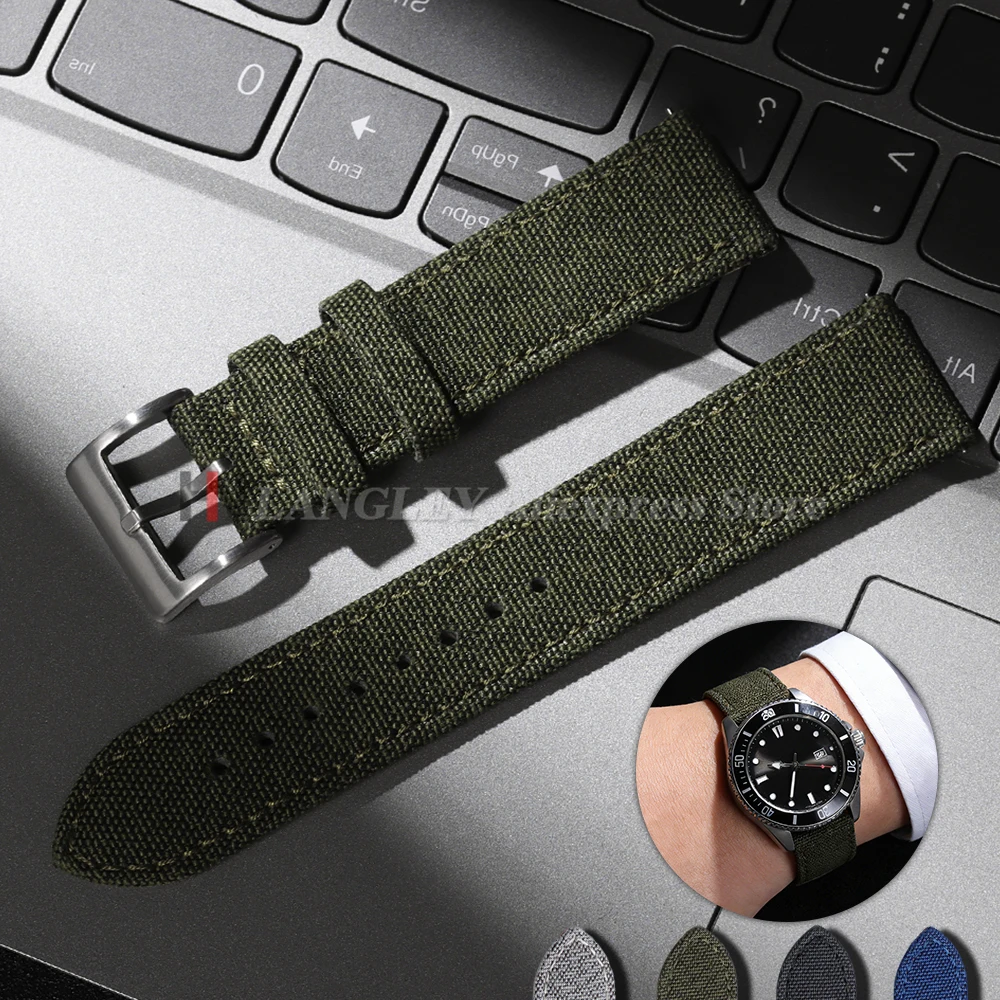 Segeltuch-Uhrenarmband, 20 mm, 22 mm, für Seiko, wasserdichtes Stoff-Uhrenarmband, Schnellverschluss-Armband, hochwertiger Damen- und Herrengürtel