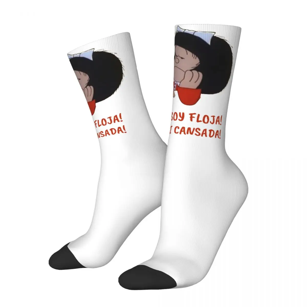 

Счастливые забавные мужские носки, недовольные ретро Harajuku Mafalda, мультяшный уличный стиль, новинка, с рисунком, сумасшедшие носки, Подарочный принт