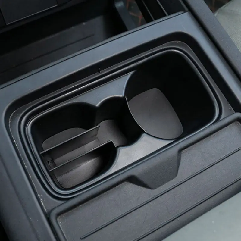 

Car Interior Center Console Water Cup Holder Multi-Function Storage Box For Land Rover Defender 90 110 2020-2024 LHD ABS Black