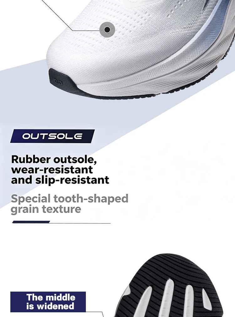 QIAODAN DS2 2nd Gen Men's Wide Toe Box Running Shoes Breathable Mesh Lightweight Shock Absorbing Sports Sneakers QXB023263220R