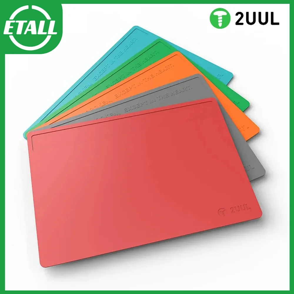 2UUL 400mm*280mm Colorful Heat Resisting Silicone Pad with Anti Dust Coating Insulation Welding Pad Desk Organization Mat