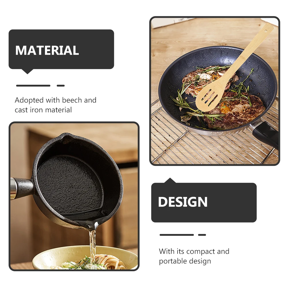 

Cast Iron Kitchen Saucepan Pour Oil Pan Small Wok Fry Eggs Kitchen Saucepan Stove Cookware Mug Pour Oil Small Pan Bar