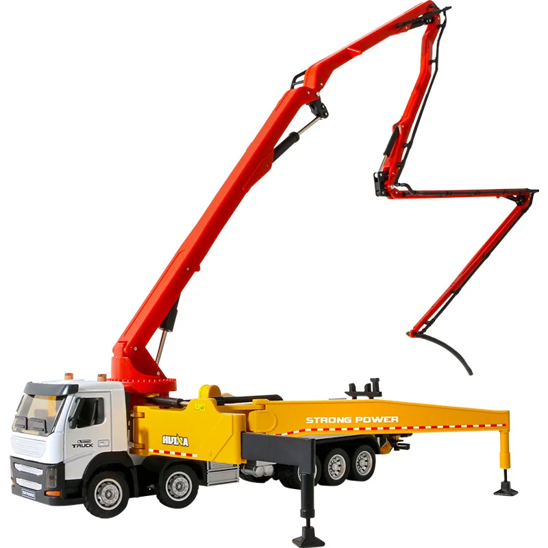 HUINA-Liga Crane Tanker, Simulado Hidráulico, 1:50 Escala, Cimento Carro Caminhão De Transporte, Carro De Construção, Presente Brinquedos, Novo