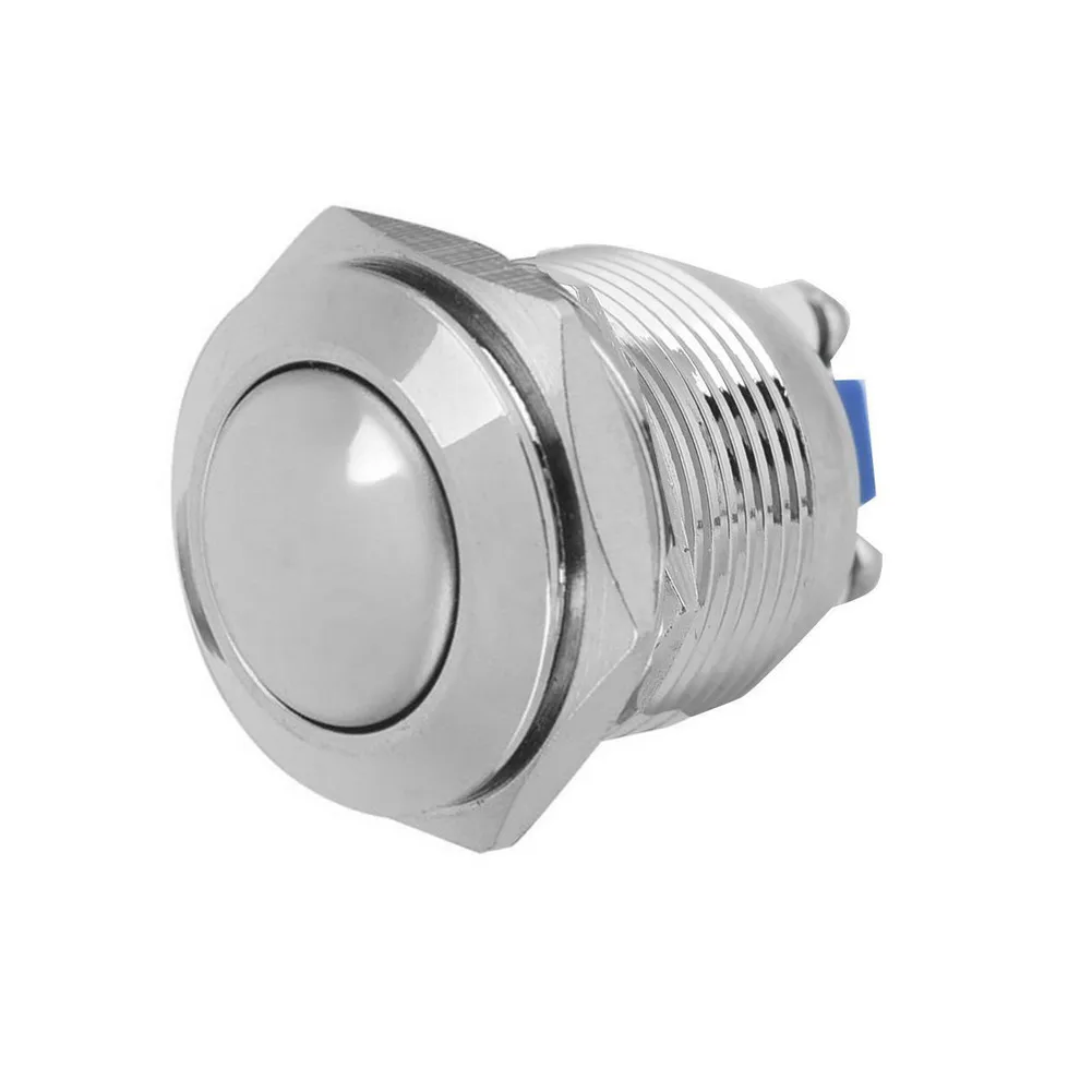 Switch Nickel Plated Copper Momentary Push Button Switch Waterproof Design with 20 AMP Rating at 12v Panel Mount