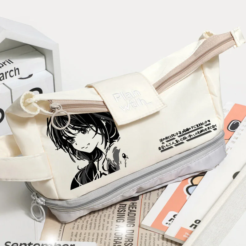 Trousse à crayons Waguri Kaoruko, motif « La fleur parfumée éclose avec dignité », grande boîte à crayons, sac de rangement pour anime, cosplay et dessins animés