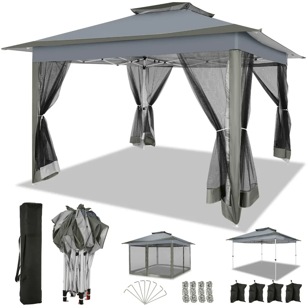 12x12 FT Pop up Gazebo on Clearance Outdoor pop up Canopy Tent,carpas para Patio, Shelter Tents with Netting & Portable