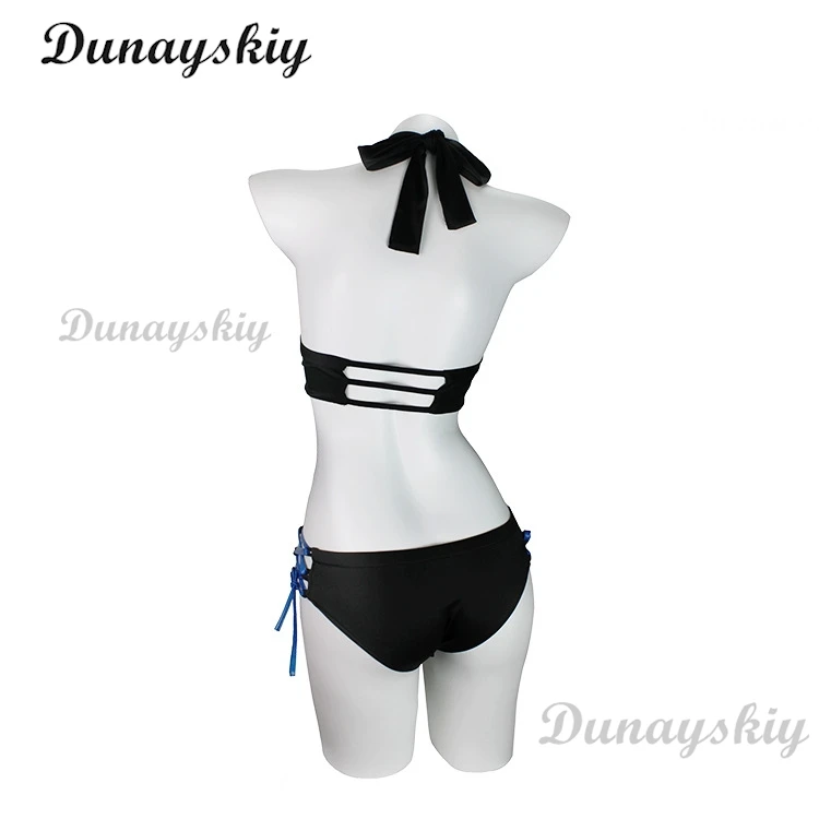 Anime Kanroji Mitsuri Cosplay Swimsuit Cardigan Swimsuit Set Summer Bikini Beach Cosplay Costume Wig Sock Gift