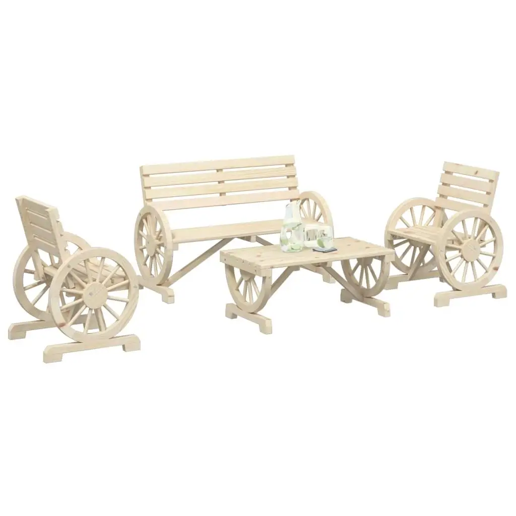 

Garden Outdoor Lounge Set Solid Fir Wood Comfortable Rustic Modern Design Furniture