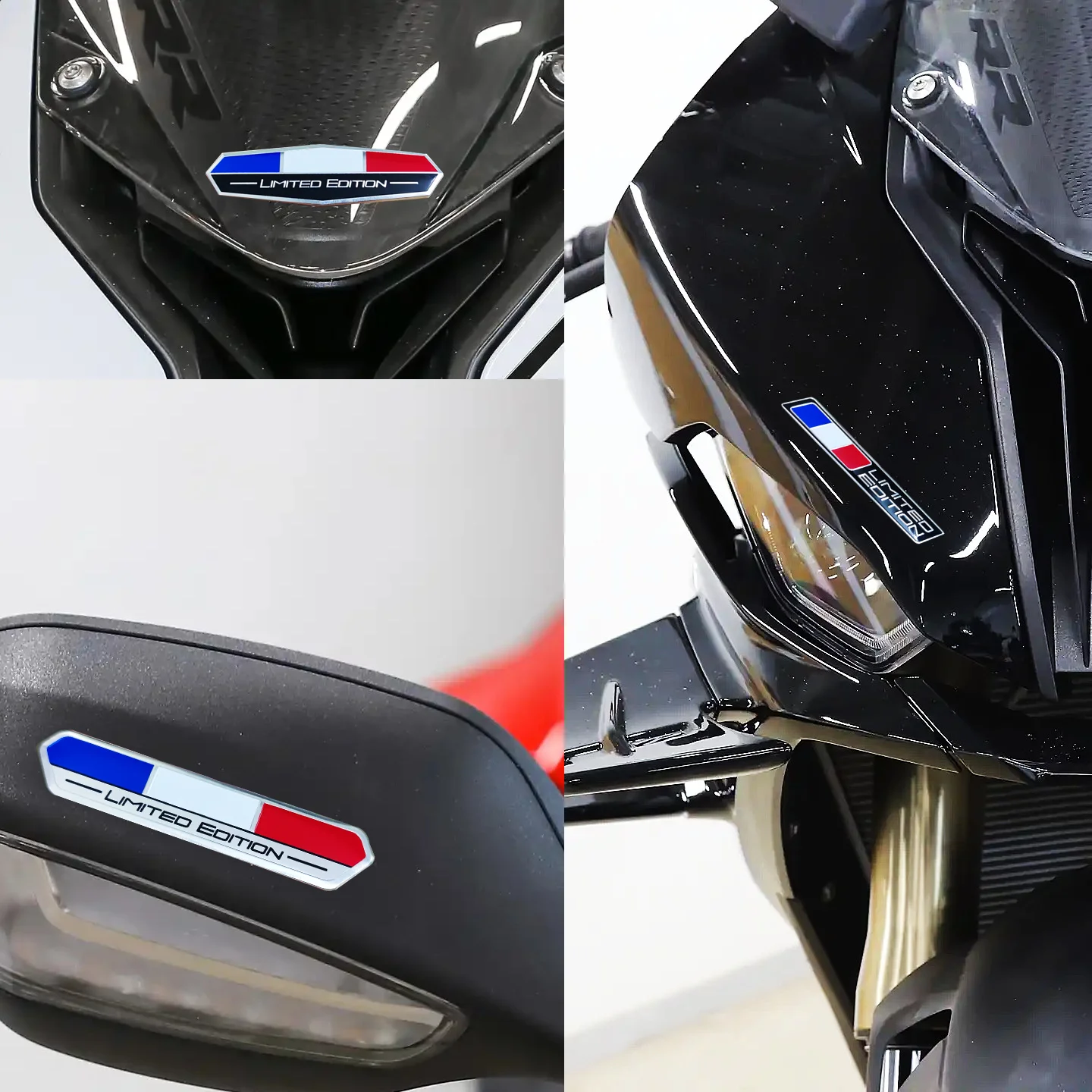 French Limited Edition Aluminum Motorcycle Sticker  French Flag Design for Rear Bumper of Cars Motorcycles And Bicycles