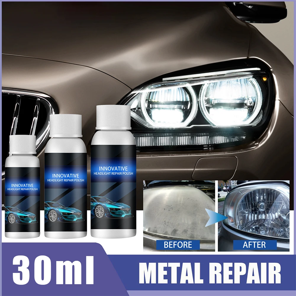 30ml Car Headlight Repair Fluid Headlight Polish Headlight Repair Kit Refurbishment Liquid Car Headlight Restoration Wash Kit