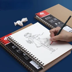 16K/8K/A4 Art Special Sketchbook Light Yellow Inner Page Thickened 180g Gouache Exercise Book Portable Outing Drawing Paper