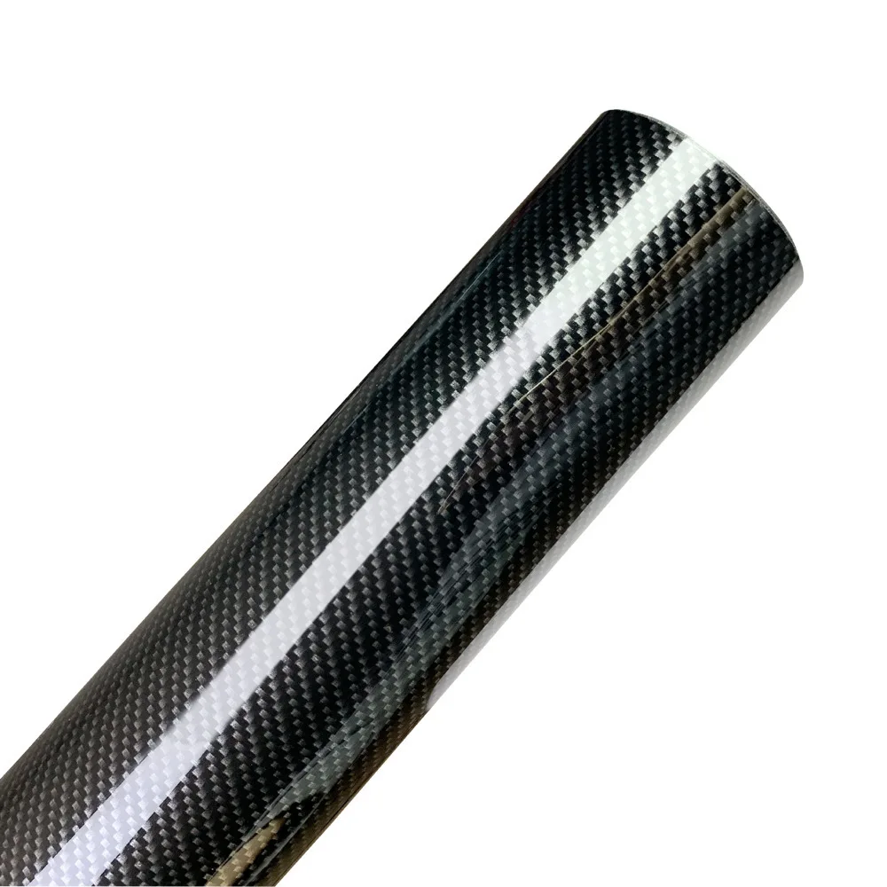 Carbon Fiber Car Roof Hood Rear Bumper Tail Cover  Black Protection Film Shiny Wrap Adhesive Vinyl Custom Fit Car Film