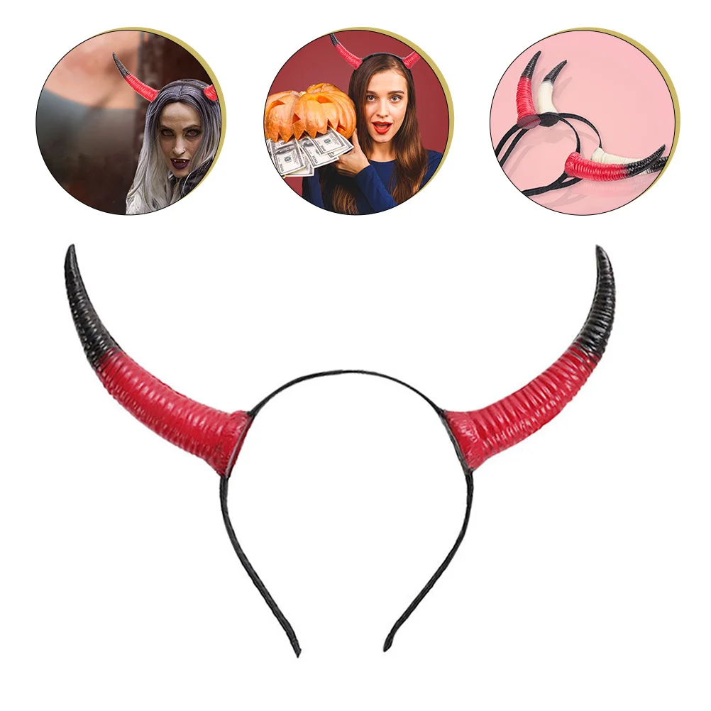 

Animal Horn Costume Cosplay Headdress Headband Hair Hoops Headbands Black Horns Pu