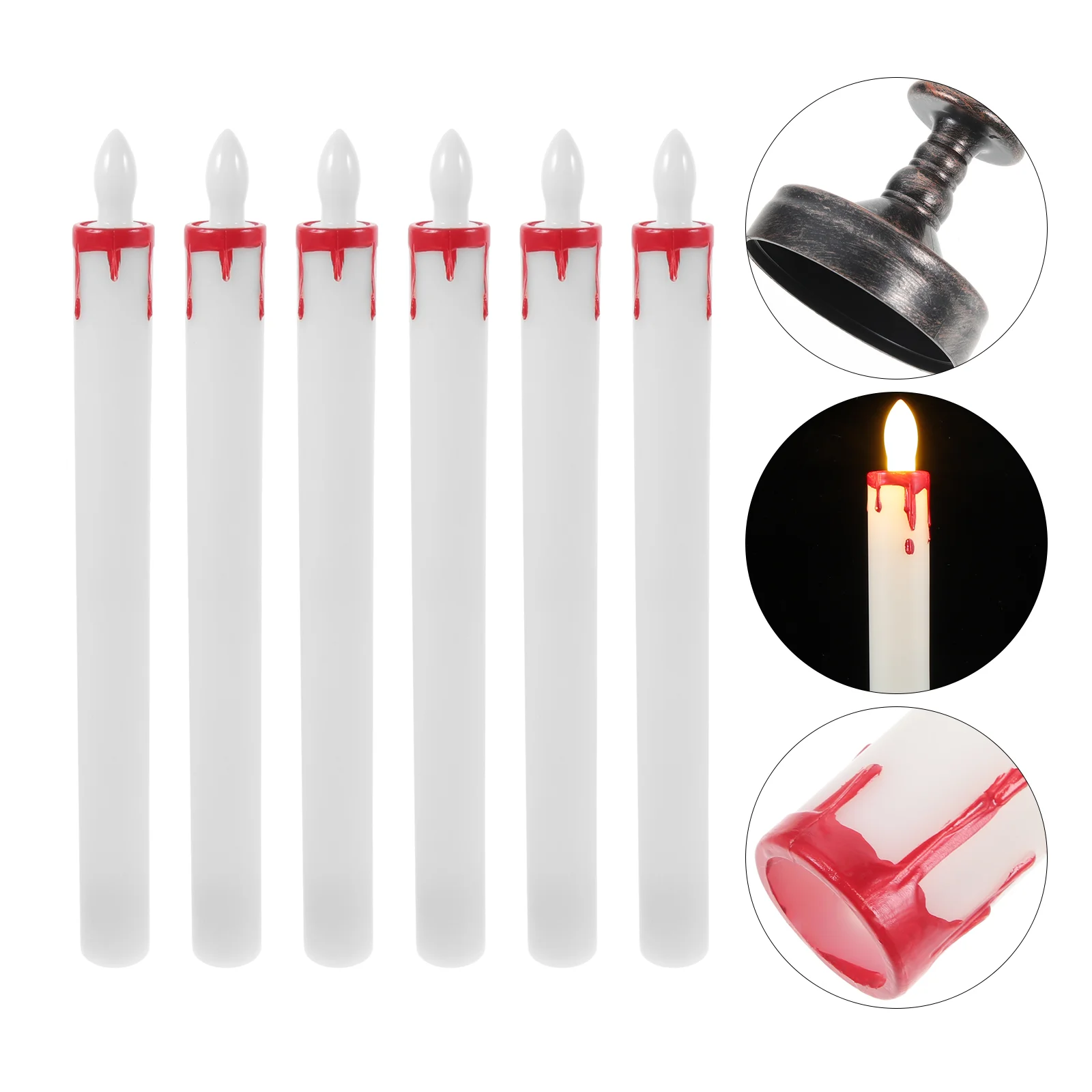 Flameless Candles Electronic Taper Decor Lights Operated Gothic Plastic Window