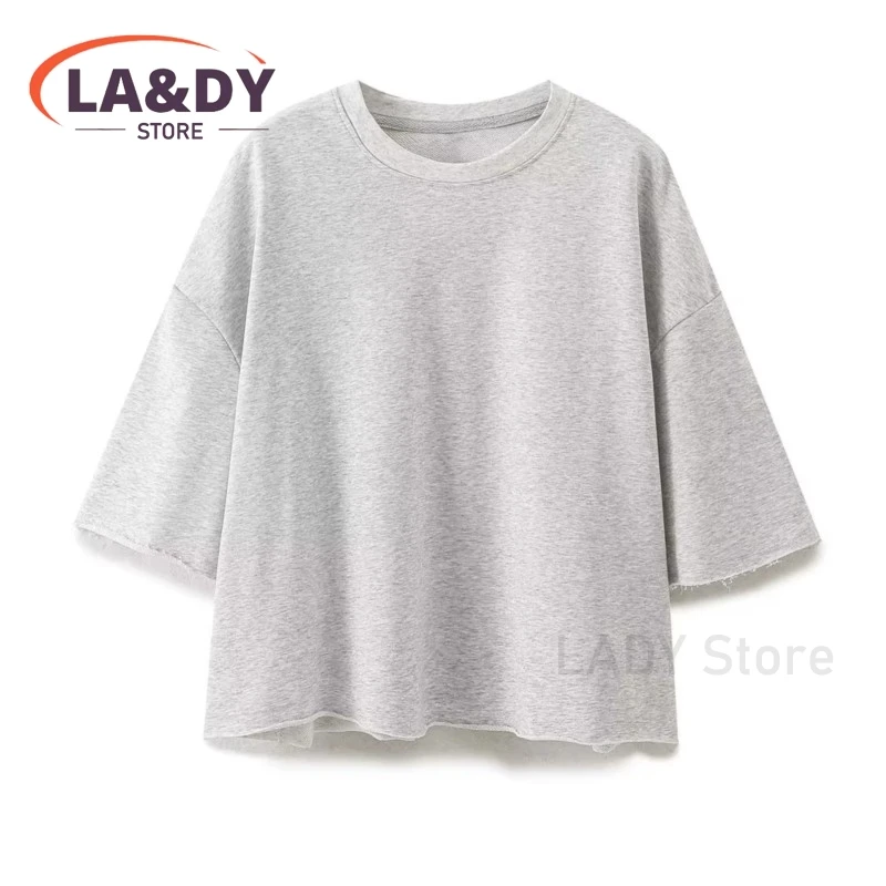 T-Shirt Sets Women 2024 Summer Fashion Loose O Neck Short Sleeve Ribbed Hoodie + Solid Color Casual Lacing Shorts Suits Female