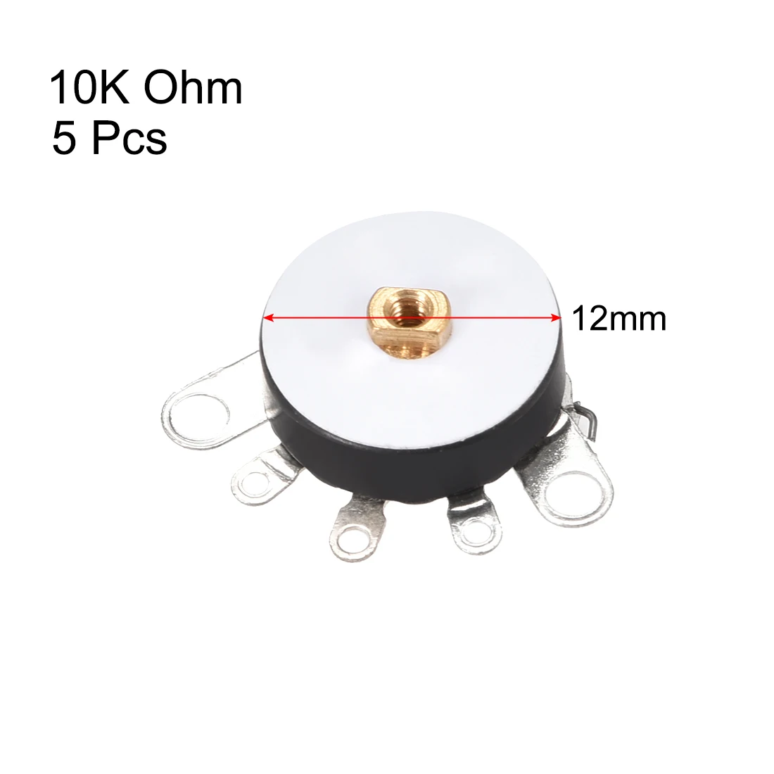 Uxcell Carbon Film Potentiometer Wheel Variable Resistors Single Turn Rotar Round Shaft to control Electrical devices 10/50K