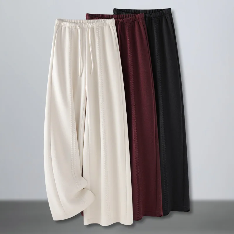 

Elastic Waist Drawstring Woolen Pants for Women Slimming Casual Pants