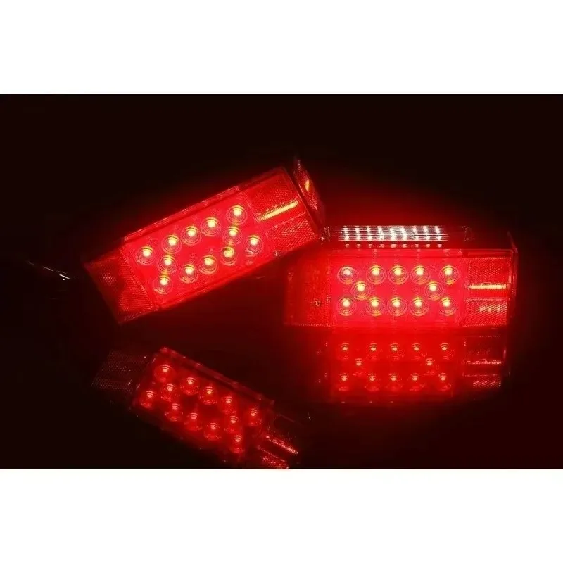 

New for Camper Truck RV Boat 2PCS 12V Trailer Light Super Bright Brake Stop Turn Tail License Lights Rectangular Submersible LED