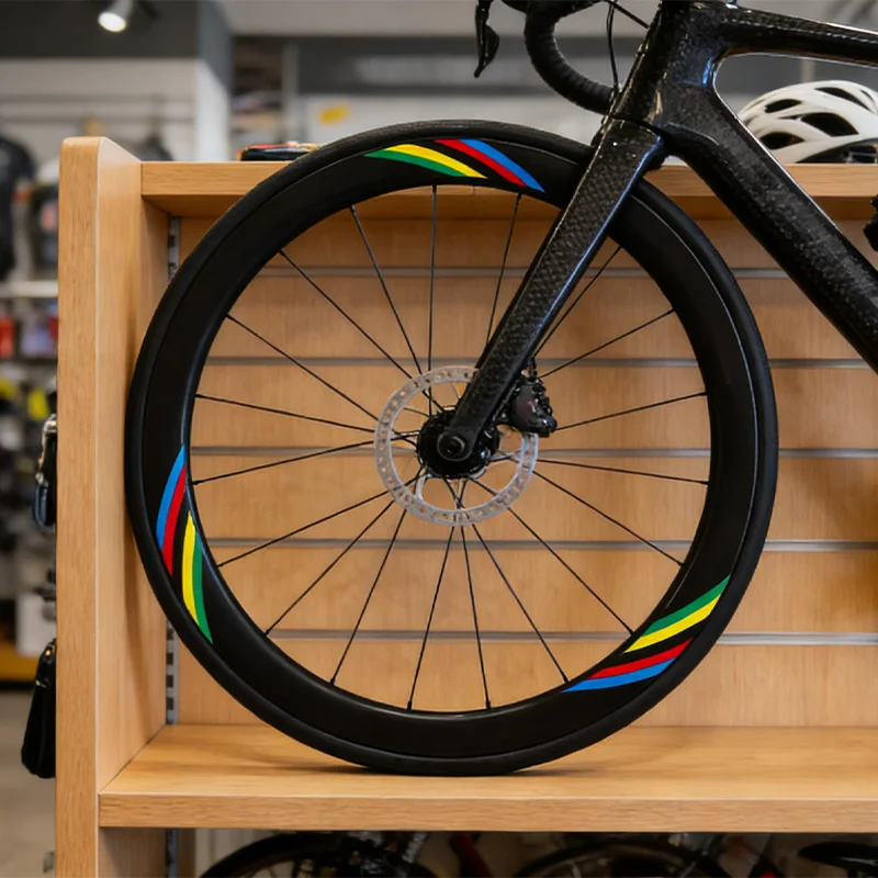 

1SET Rainbow Stripes Bike Stickers Set Waterproof Vinyl Decals Multi-Size for Bicycle Wheel & Frame Decor
