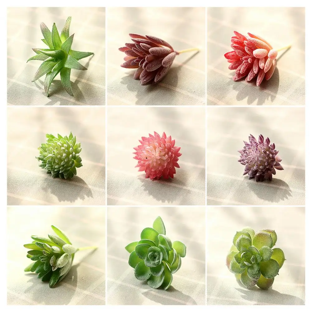 Home Artificial Plants Micro Landscape Ornament Set Realistic Flocking Texture Indoor Decorative Plants Simulation of No